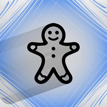 Gingerbread. Flat modern web button   on a flat geometric abstract background . 