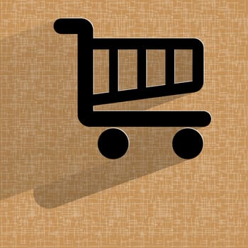 Shopping basket. Flat modern web design on a flat geometric abstract background . 