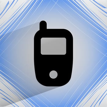 Mobile phone. Flat modern web design on a flat geometric abstract background . 