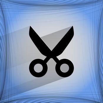 Scissors. Flat modern web design on a flat geometric abstract background . 