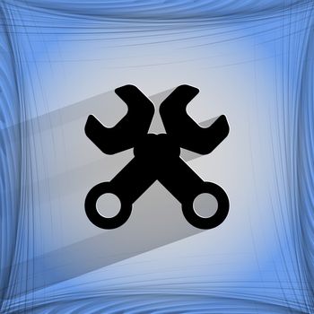 Wrench. tool to work Flat modern web design on a flat geometric abstract background . 