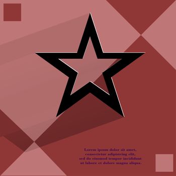 star web icon, on a flat geometric abstract background  illustration. 