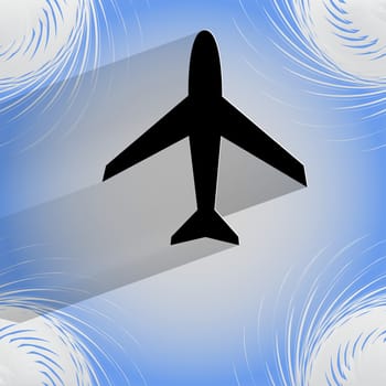 Plane . Flat modern web design on a flat geometric abstract background . 