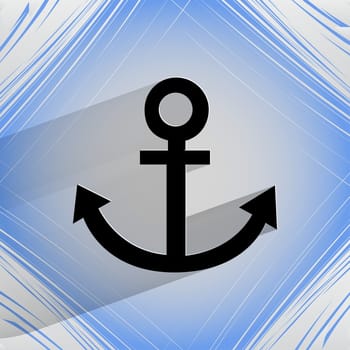 Anchor. Flat modern web design on a flat geometric abstract background . 