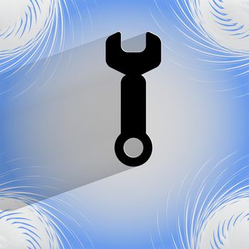 Wrench. tool to work Flat modern web design on a flat geometric abstract background . 