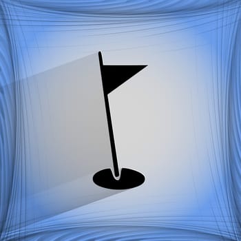 golf flag. Flat modern web design on a flat geometric abstract background . 