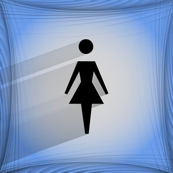 woman restroom. Flat modern web design on a flat geometric abstract background . 