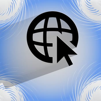 globe. Flat modern web design on a flat geometric abstract background . 