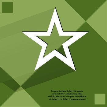 star web icon, on a flat geometric abstract background  illustration. 