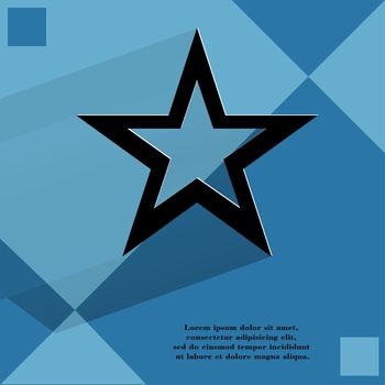 star web icon, on a flat geometric abstract background  illustration. 