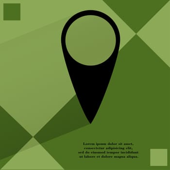 map pointers. Flat modern web button  on a flat geometric abstract background . . 