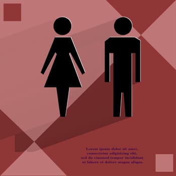 suluet men, women Flat modern web design on a flat geometric abstract background. . 