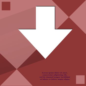 down Arrow. Flat modern web design on a flat geometric abstract background . 