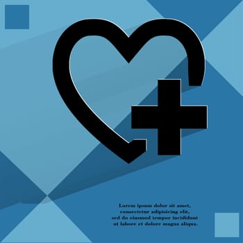 Heart. Flat modern web design on a flat geometric abstract background . 