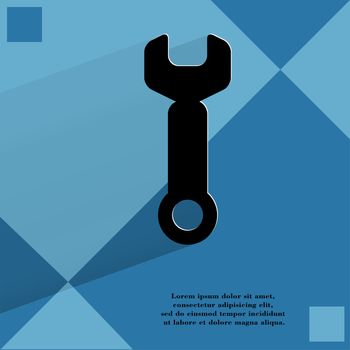 Wrench. tool to work Flat modern web design on a flat geometric abstract background . 