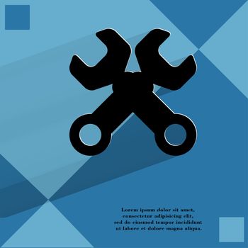 Wrench. tool to work Flat modern web design on a flat geometric abstract background . 