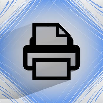 Printer.Flat modern web design on a flat geometric abstract background . 