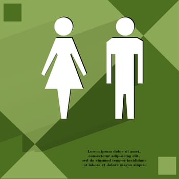 suluet men, women Flat modern web design on a flat geometric abstract background. . 