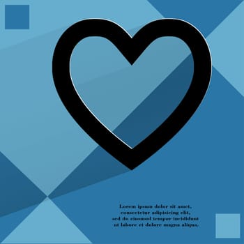 Heart. Flat modern web design on a flat geometric abstract background . 