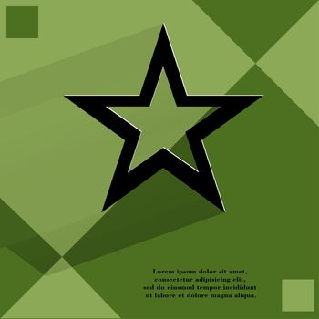 star web icon, on a flat geometric abstract background  illustration. 