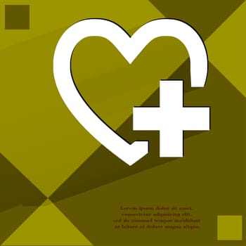 Heart. Flat modern web design on a flat geometric abstract background . 