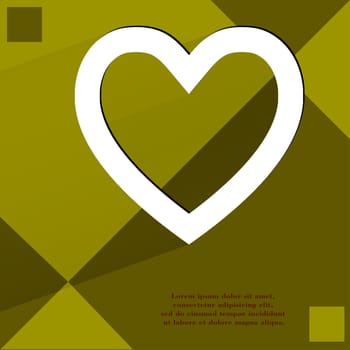 Heart. Flat modern web design on a flat geometric abstract background . 