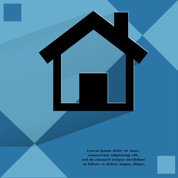house. Flat modern web design on a flat geometric abstract background . 