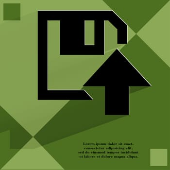 floppy disk upload, Flat modern web design on a flat geometric abstract background . 