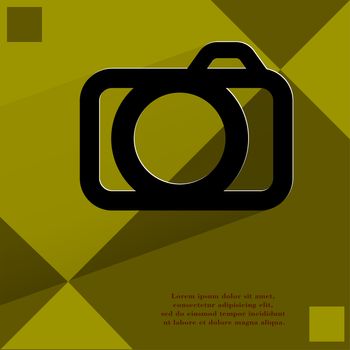 Camera. Flat modern web design on a flat geometric abstract background . 