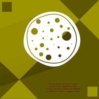 Pizza. Flat modern web button on a flat geometric abstract background. . 