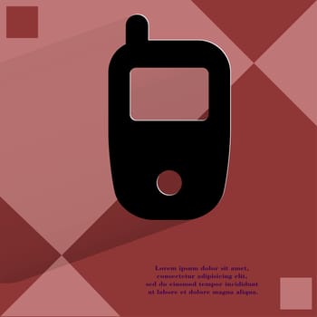 Mobile phone. Flat modern web design on a flat geometric abstract background . 