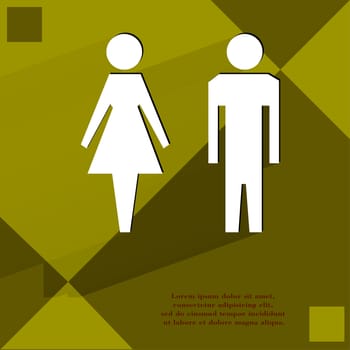 suluet men, women Flat modern web design on a flat geometric abstract background. . 