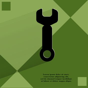 Wrench. tool to work Flat modern web design on a flat geometric abstract background . 