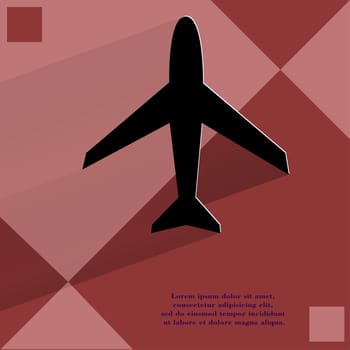 Plane . Flat modern web design on a flat geometric abstract background . 