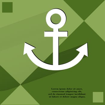 Anchor. Flat modern web design on a flat geometric abstract background . 