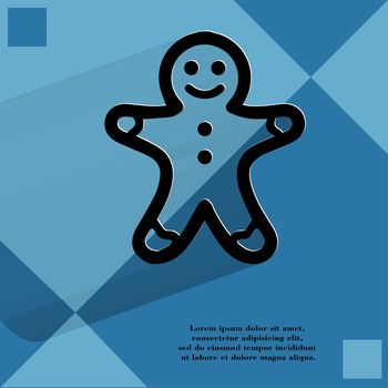 Gingerbread. Flat modern web button   on a flat geometric abstract background . 