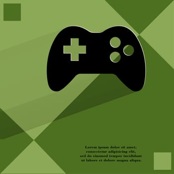 Gaming Joystick. Flat modern web design on a flat geometric abstract background . 