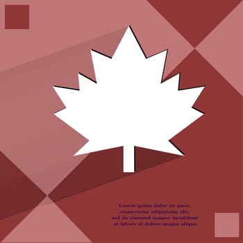maple Leaf. Flat modern web design on a flat geometric abstract background . 