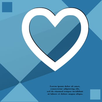 Heart. Flat modern web design on a flat geometric abstract background . 