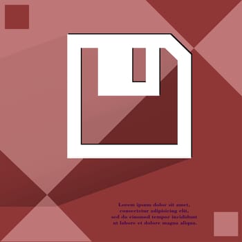 floppy disk. Flat modern web design on a flat geometric abstract background . 