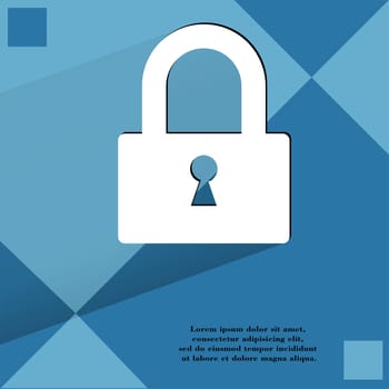 padlock. Flat modern web design on a flat geometric abstract background . 