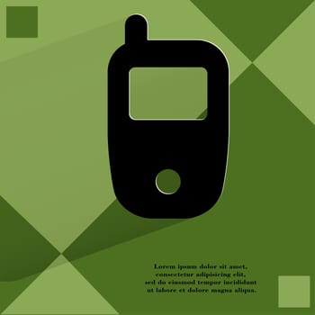 Mobile phone. Flat modern web design on a flat geometric abstract background . 