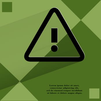 danger. exclamation mark. Flat modern web design on a flat geometric abstract background . 