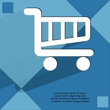 Shopping basket. Flat modern web design on a flat geometric abstract background . 