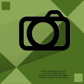 Camera. Flat modern web design on a flat geometric abstract background . 