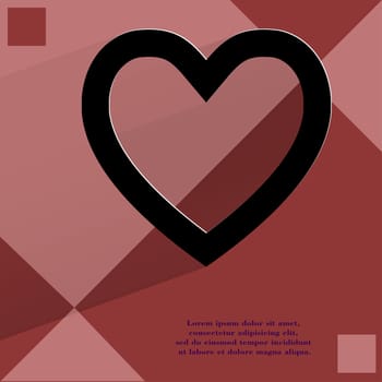 Heart. Flat modern web design on a flat geometric abstract background . 