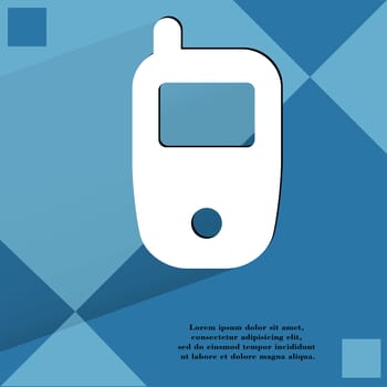 Mobile phone. Flat modern web design on a flat geometric abstract background . 