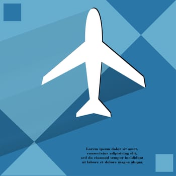 Plane . Flat modern web design on a flat geometric abstract background . 