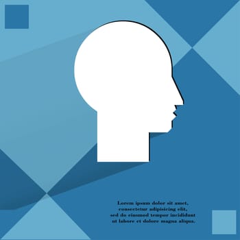 Man silhouette profile picture. Flat modern web design on a flat geometric abstract background . 