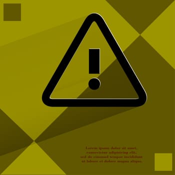 danger. exclamation mark. Flat modern web design on a flat geometric abstract background . 